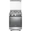 De'Longhi DMX 64 L - Cucina a gas con forno elettrico, 4 fuochi, 60x60 cm, Classe energetica A