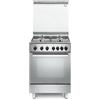 De'Longhi DGX64L - Cucina a gas con forno elettrico, 4 fuochi, 60x60 cm, Inox, Classe energetica A