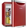 KLARSTEIN Yummy - Frigorifero con comparto congelatore, refrigerante: R600a, 42 dB, 1 x ripiano a griglia, incl. vassoio raccogligocce, 45 L, comparto congelatore: 3 litri, frigorifero: 42 L, rosso
