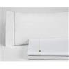 AlexandreHouse Juego de sábanas liso color blanco Cama de 200 (4 piezas) -50% algodón / 50% poliéster - 144 hilos. Gramage: 115