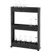 Amig - Carrello stretto con ruote Böken - Nero - 54 x 12 x 78 cm - Carrello ausiliario per ripostiglio - Unità di stoccaggio a 3 livelli per bagno