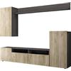 milani home - parete attrezzata porta tv soggiorno moderna di design 207x34x170 h