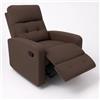 MAKA change your life quality MAKA Poltrona Relax in Tessuto Imbottito con Alzapiedi Manuale, Supporto Braccioli, Ergonomico per Schiena e Collo, Poltrona per Anziani, Poltrona Letto Reclinabile Anti-Ribaltamento (Tortora)