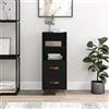 ULUYYUC Credenza, Mobile Bar Per Casa Armadietto Bagno Mobiletto Bagno Basso Mobile Dispensa Alto Adatto per Soggiorno Bagno Ufficio Balcone Nero 34,5x34x90 cm in Legno Multistrato