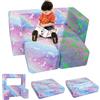 MeMoreCool Divano Letto per Bambini Poltrona per Bambini, Glow in The Dark Rainbow Divano Convertibile per Bambini Lettino Pieghevole, Divano per Bambini Poltrona da Terra Mobili per Camera da Letto