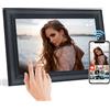 TSITSC Cornice digitale WiFi da 10,1 pollici, 1280 x 800 HD, IPS Touch screen, cornice elettronica con memoria da 32 GB, rotazione automatica, foto/video istantaneamente tramite Frameo App