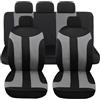 Susy Shop Coprisedili Auto Modello Universale Kit Completo Anteriore e Posteriore Per Utilitarie Medie Piccole Non Adatto Ai Suv LS05 (LS05-GRIGIO)
