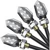 Justech 4PZ Indicatori di Direzione 5LED Mini Frecce Lampada 3528 Impermeabile Indicatori Moto Mini Luce di Direzione Lampade 12V E-mark - Trasparente