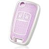 OFF WE GO Cover Chiave Guscio Custodia Chiavi per Opel Chevrolet Aveo Cruze Corsa Mokka Adam Astra Zafira Insignia Trax Spark Coprichiave Macchina TPU Copri Chiavi Telecomando Auto Portachiavi, Viola