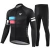 Petorenk Abbigliamento Ciclismo Uomo Invernale Completo Abbigliamento Ciclismo Bici Pile Maglia Tuta Bicicletta +Pantaloni Imbottiti Con 3D Gel pad Traspirante Sportivo (Rosa, 2XL)