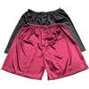 Sanraflic Boxer da uomo in raso, nero e rosso., XXL