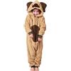 Wunsy Tutina intera in pile per bambini con cane per ragazzi o ragazze in pile morbido con coda nelle taglie per bambini 2-13 anni, 10-11 Years