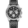 BENYAR Orologio Uomo Casual Cinturino in pelle Cronografo Uomo Impermeabile Luminosi Design Analogico Al quarzo Orologi da Polso Elegante Argento Sportivo