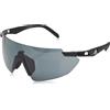 adidas Sport SP0077 Occhiali da Sole Uomo, Occhiali da Sole Sportivi Sottili e Leggeri, Forma Lente Schermo, Custodia Inclusa, Lenti Fumo, Nero Opaco