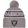 New Era Las Vegas Raiders NFL 2024 Sideline Sport Knit Grigio Berretto con Pompon