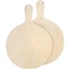 G.a HOMEFAVOR Tagliere da Pizza in Legno con Manico, Piatto da Pizza Rotondo, Piatti per Pizza, 32 cm, Set da 2