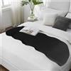 Teppich Wölkchen Tappeto Soffice Di Pelliccia Finta Di Coniglio - Decorazione Da Salotto - Tappeto Di Pelliccia Lavabile Come Tappetino Da Letto - Nero - Pelliccia 55x160cm