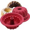 Mlying Stampo per ciambella, in silicone, 2 pezzi, riutilizzabile, diametro 12 cm, antiaderente, in silicone, per torte, pasti, gelatina, pane