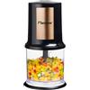 Bestron Tritatutto elettrico, tritatutto universale con due coltelli da taglio e capacità 500 ml, grande pulsante a pulsante, 400 Watt, colore: rame