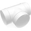 H&C VENT Tubo in Plastica T Stucco | PVC 150 mm | Ventilazione Rotonda Con Collegamento a T Dritto