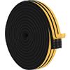 Desdira 27M Guarnizione Porta Isolante, Nero Guarnizione Finestra Autoadesiva da 3 Rotoli/6mm x 3mm, Alta Densità Neoprene Adesivo Isolamento Nastro Sigillante per Anti Freddo (9Mx3 Rotoli)