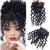 RemeeHi Extension di capelli ricci con clip da 20,3 cm, 23 g, Afro soffice, clip in topper 100% capelli umani frangia frontale pezzi 14# biondo dorato scuro