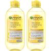 Garnier SkinActive - Acqua detergente micellare con vitamina C, per pulire la pelle, rimuovere il trucco e illuminare la pelle opaca, 2 conteggio (imballaggio può variare)