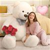 MorisMos Orso Peluche Gigante 180cm, XXXL Giganti Orsacchiotto Peluche Enorme Morbido Avorio, Orsetto Pupazzo Regalo per Lei Fidanzata Donna Bambini Ragazze Compleanno