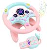 deAO Volante Auto Bambino Simulatore di Guida Bambino Volante Portachiavi con Rotazione a 360°, Funzioni sonore e Luminose (Rosa)
