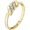 Morellato Anello Donna in Acciaio, Cristalli, PVD Oro Giallo, Collezione Torchon
