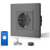 BSEED Schuko Wifi 1 presa 16A Smart Alexa in vetro grigio 86 mm installazione a incasso controllo app lavoro con Alexa/Google Home DIY Free Spin solo 2,4 GHz