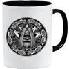 Jungle Mug Tazza vichinga nordica, idea regalo per uomini anziani, papà, nonno, motivo vichingo, teschio, boccale da birra, martello (VIKING014)