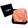 Cereria Di Giorgio - Candela Laccata a forma di Rosa - Confezione Regalo - Colore Cipria - Diametro 12 cm Altezza 7.5 cm - Artigianale