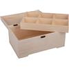 Rayher Cofanetto Legno C Inserto, Fsc, Naturale, 28x18x13.5cm, 2 Parti, 6 Ripiani, 64506505