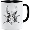 Jungle Mug Tazza vichinga nordica, idea regalo per uomini anziani, papà, nonno, motivo vichingo, teschio, boccale da birra, martello (VIKING015)