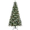 Uten Artificiale Albero di Natale 150 cm, Deluxe PE Albero Neve Decorazione per Interni, 500 Punte PVC e PE Aspetto Naturale Rami, 23 Gruppo Bacche Rosse, Ramo Cerniera, Riutilizzabile