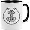 Jungle Mug Tazza vichinga nordica, idea regalo per uomini anziani, papà, nonno, motivo: vichingo, teschio, boccale da birra, martello (VIKING034)
