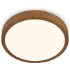 Briloner - Plafoniera LED, Lampadario effetto legno, Luce bianca calda, pannello led in legno, Diametro 280 x 40 mm