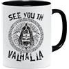 Jungle Mug Tazza vichinga nordica, idea regalo per uomini anziani, papà, nonno, motivo vichingo, teschio, boccale da birra, martello (VIKING001)