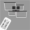 Briloner Leuchten - Lampada da soffitto a LED, plafoniera dimmerabile, incl. telecomando, regolazione della temperatura di colore, funzione luce notturna, nero, 40 Watt, 4.400 Lumen, 660x660x90mm