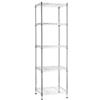 Amazon Basics Scaffale a torre regolabile con 5 ripiani, cromato, 40.6 x 40.6 x 137.2 cm (larghezza x profondità x altezza)