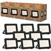 LEDVANCE Proiettore LED con classe di efficienza energetica A, alloggiamento in alluminio nero, 5 W, 870 lm, per applicazioni esterne, design compatto, leggero, facile installazione, pacco da 8