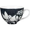 GENEVIEVE LETHU 536506 - Tazza da 22 cl, in porcellana, gamma di ombre bucoliche, Ø 12 cm H 8 cm, colore: nero, decorazione bianca