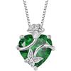 FJ Collana Farfalla in Argento Sterling 925 Ciondolo Smeraldo Collana Maggio Pietra Portafortuna con Fiore di Rosa con Gioielli per Donna Lei Amiche Moglie Mamma