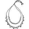 Vestopazzo collana 2 fili regolabile cuori/sfere. Realizzato a mano in alluminio 100% riciclato. Nickel tested. Lavorazione artigianale.AL02216