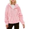 Generico Donna Azzurra Maglietta Ragazza Firmate Rosa Cappotto da Donna in Pile Teddy con Cappotto Autunno Inverno con Cappuccio Antivento Caldo Elegante Giacca Donne Beige Giacca Donna Nere (Pink, S)