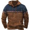 Generic Felpa da uomo vintage con cappuccio con nodo annodato contadino steampunk felpa per uomo a maniche lunghe autunno inverno cappuccio 2024, Z-236 Marrone, M
