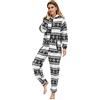 MJGkhiy Pigiama Donna Intero Invernale Morbido con Cerniera Pigiamone Intero in Pile Overall Onesie Jumpsuit Manica Lunga Divertente Tuta da Notte Sherpa Sleepwear per Tutte Set Pigiami Lunghi