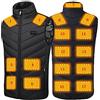 FASXZVM Elettrico Gilet Riscaldato, 17 Zone di Riscaldamento Unisex Lavabile USB Giacca Più Calda, Inverno Cappotto Riscaldato con 3 Livelli di Temperatura, per All'aperto a Caccia Cavalcare Escursionismo ( C