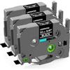 Doruimi Compatibile con Brother TZe-335 TZe335 TZ-335 Nastri Bianco su Nero Laminato 12mm Etichette per Brother P Touch PT-H110 PT-H100LB PT-H100R PT-H107B PT-H110 PT-P300BT, 3X
